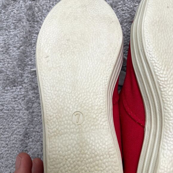 Coaster Canvas Casual Sneakers Shoes Womens Us 7 Red Lace Up Comfort Fabric - Picture 12 of 12